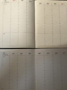 セリアの手帳2024/サンノート 週間バーチカル B6 去年との開きの比較